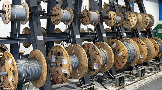 日立製エレベーターの交換用ワイヤーロープ